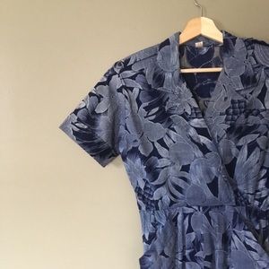 Tropical Floral Vintage Collared Dress
